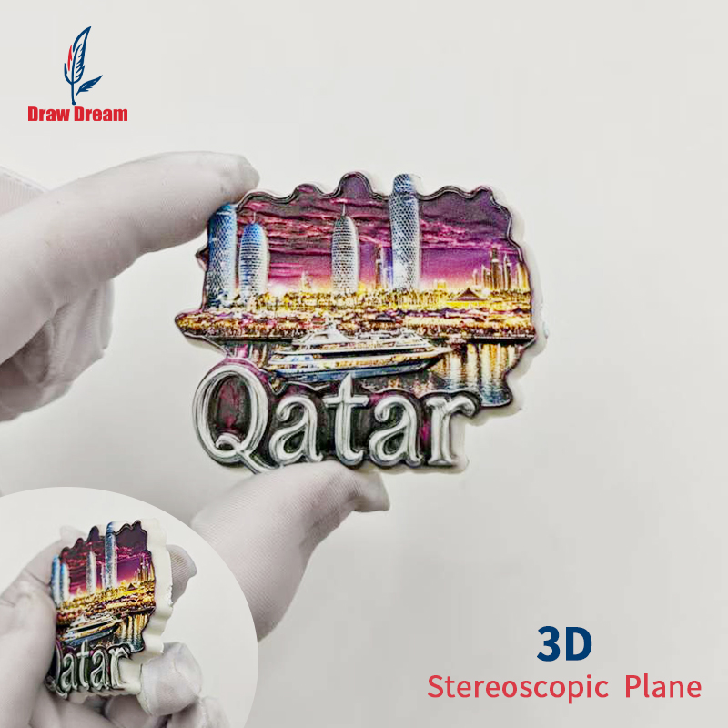 Home Office Qatar - 1 Stück Katar 3D Kühlschrankmagnet, Weltreise-Souvenir-Kollektion