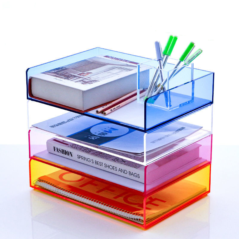 Letter Tray Desk - Acryl-Aktenorganizer Briefablage für Schreibtisch Bürobedarf Ordner-Aufbewahrung