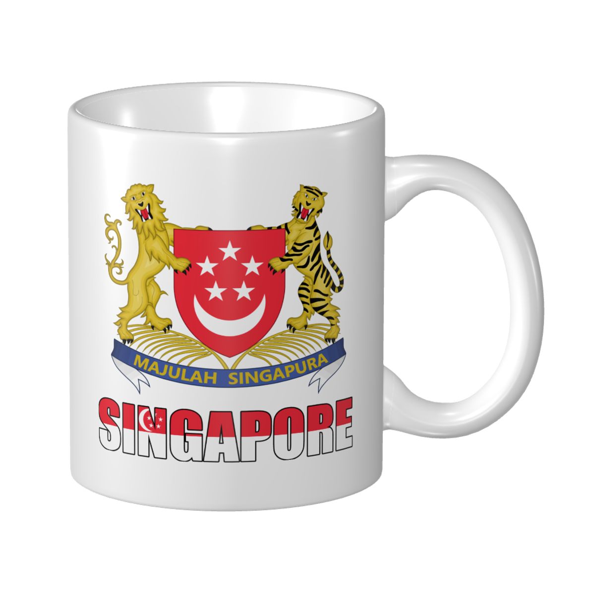 Home Office Singapore - Mark Cup Tasse Singapur Buchstabe Flagge