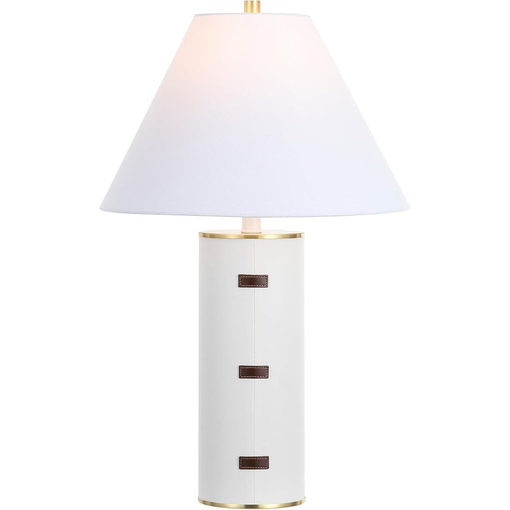 Home Office Room - 27-Zoll LED-Tischlampe - Weiß/Braun/Messinggold für Schlafzimmer,