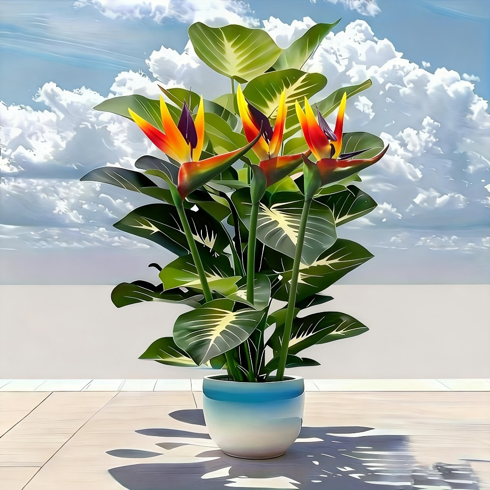 Home Office Word - Künstliche Paradiesvogelblumen und Pothos-Pflanzen für Außendekoration