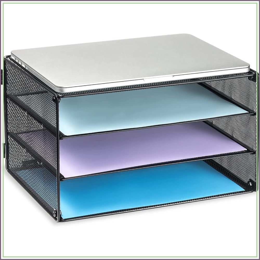 Letter Tray Desk - 3-stufiger Mesh-Briefablagekorb für den Schreibtisch, Schiebeorganizer