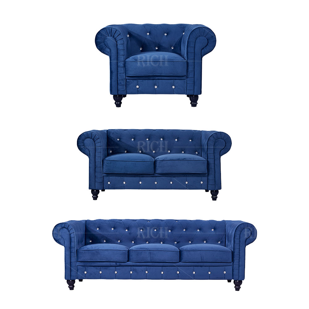 Home Office Furniture Sets - Klassisches Chesterfield-Sofa mit Knopfheftung, Hotelmöbel, 3-Sitzer,