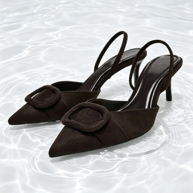 Home Office Makeover - Kaffee Faux Wildleder High-heel Sandale Frauen