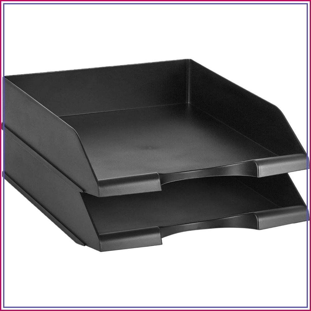 Letter Tray Desk - Stapelbarer Schreibtisch-Organizer, 2er-Pack Briefablage für Papiere