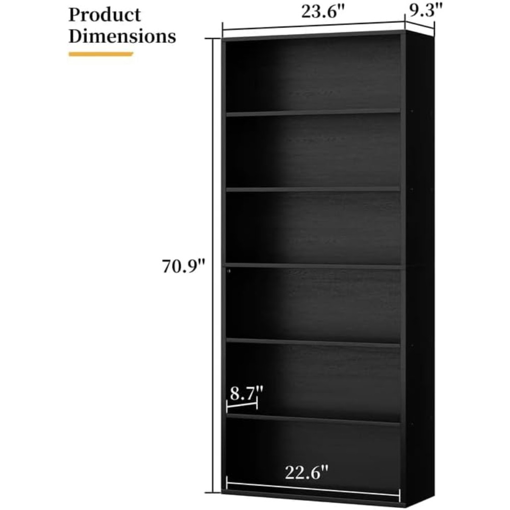 6-stufiges offenes Bücherregal – Home Office Room Bewertung und Preis