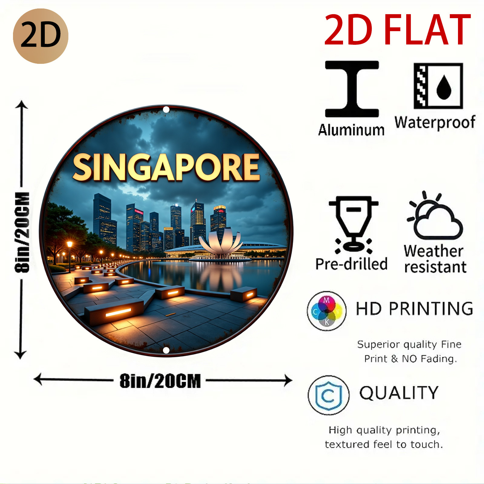 2D Flache Kreisförmige Stadt-S – Home Office Singapore Bewertung und Preis