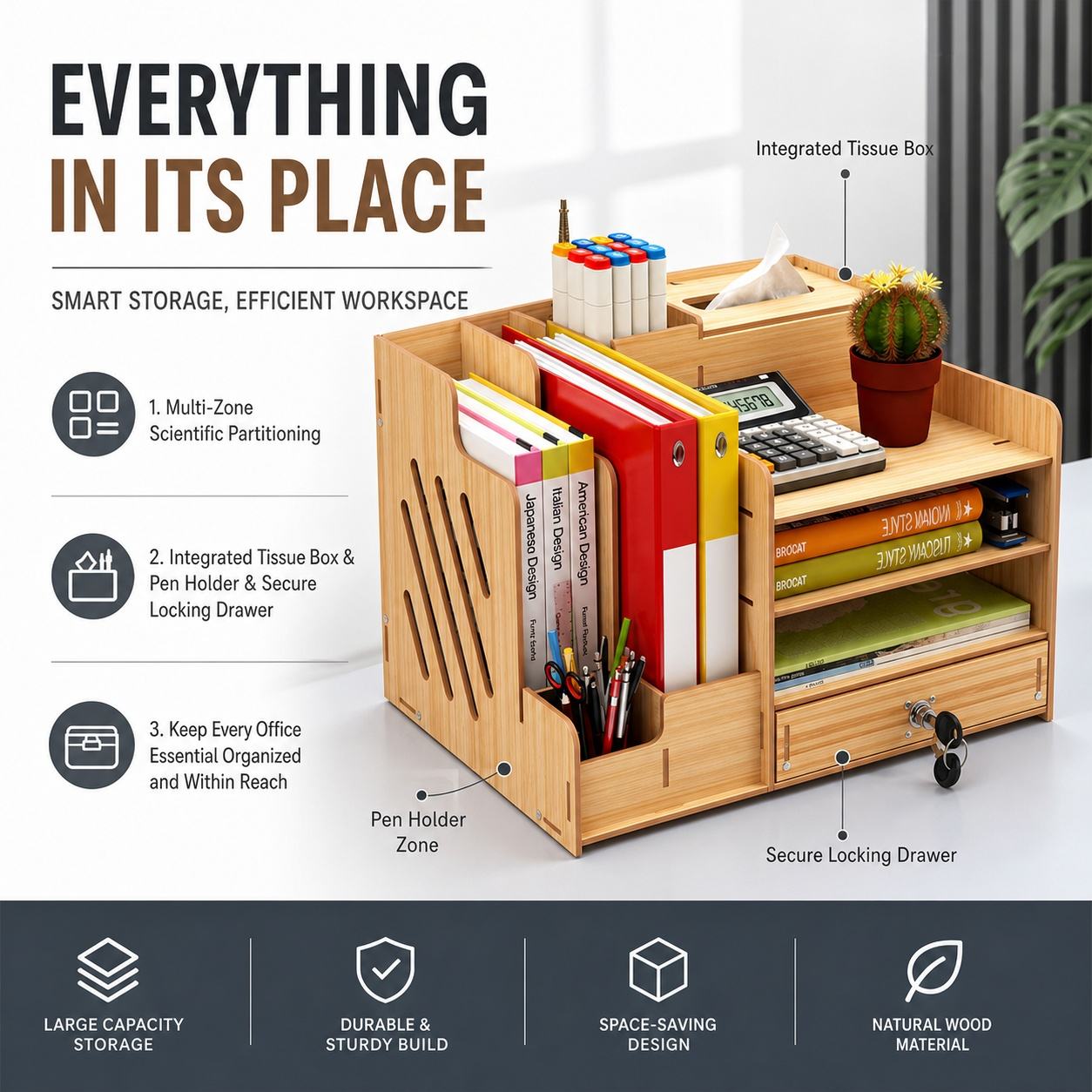Organizer-Regal aus Holz für Z – Letter Tray Desk Bewertung und Preis