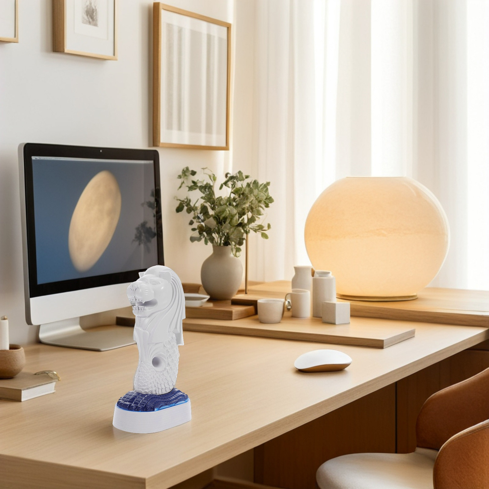 Singapur-Merlion-Tischskulptur – Home Office Singapore Bewertung und Preis