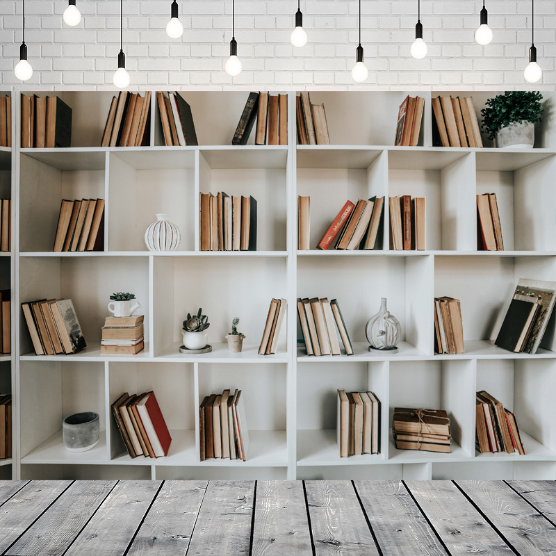 Weißes Bücherregal Fotografie- – Home Office Zoom Background Bewertung und Preis