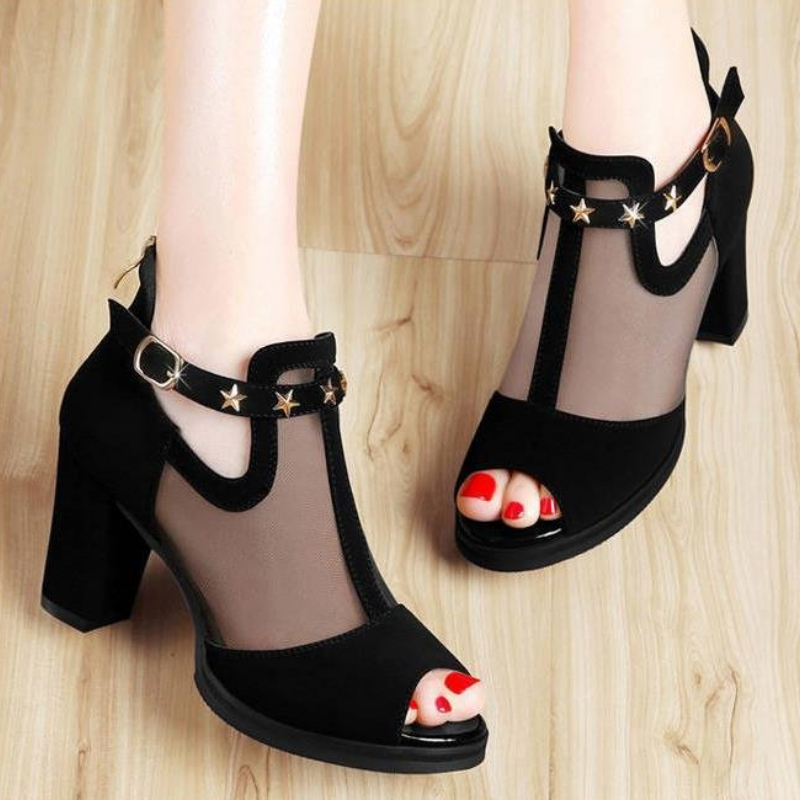 Mesh Peep Toe Blockabsatz Dame – Home Office Makeover Bewertung und Preis