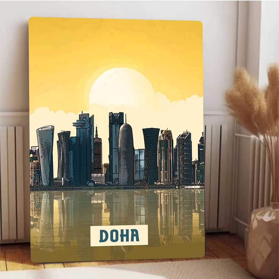 Doha Skyline Metall Wandkunst  – Home Office Qatar Bewertung und Preis